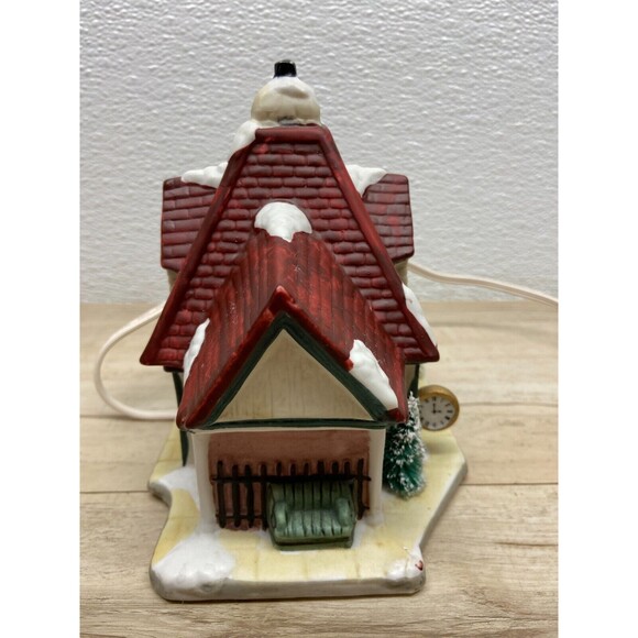 Vtg 1991 Christmas Valley East Market Union Illuminated Porcelain Building - Picture 9 of 16